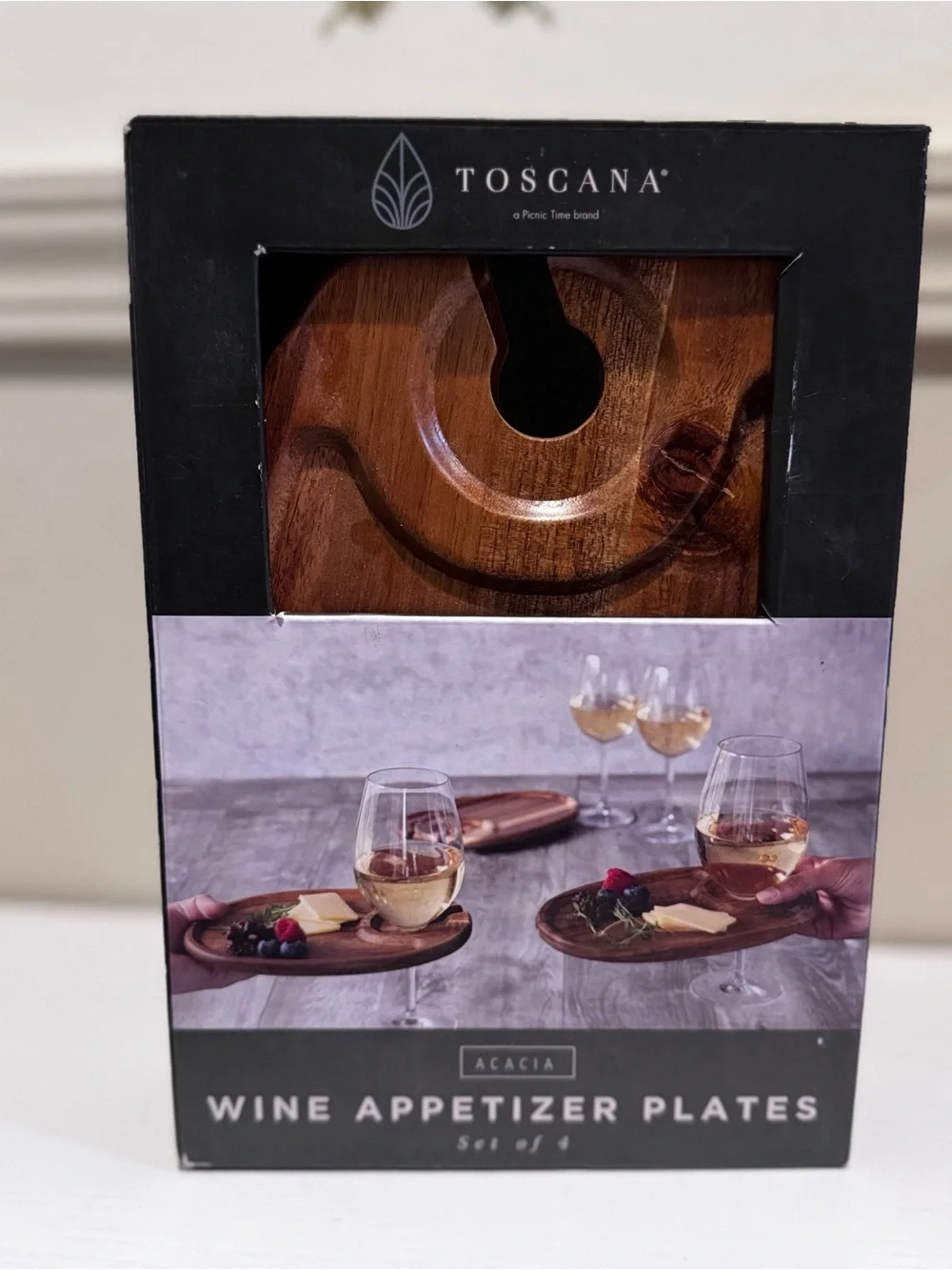 Toscana Acacia Wine Appetizer Plates - Brown (Set of 4)